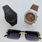 Men’s Combo Deal – Hublot Style Watch, Black Watch & Smart Eyes Glasses - Brown