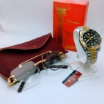 Men’s Premium Combo Deal – Perfume, Solar Cheetah Glasses & Seastar GMT Watch - Two Tone